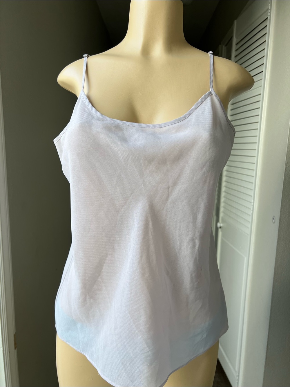Banana Republic Light White Sheer Spaghetti-Strap Cami